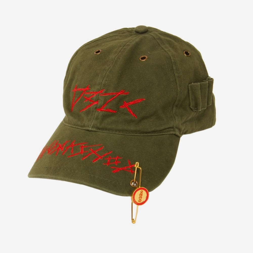 O32c army green and red ball cap